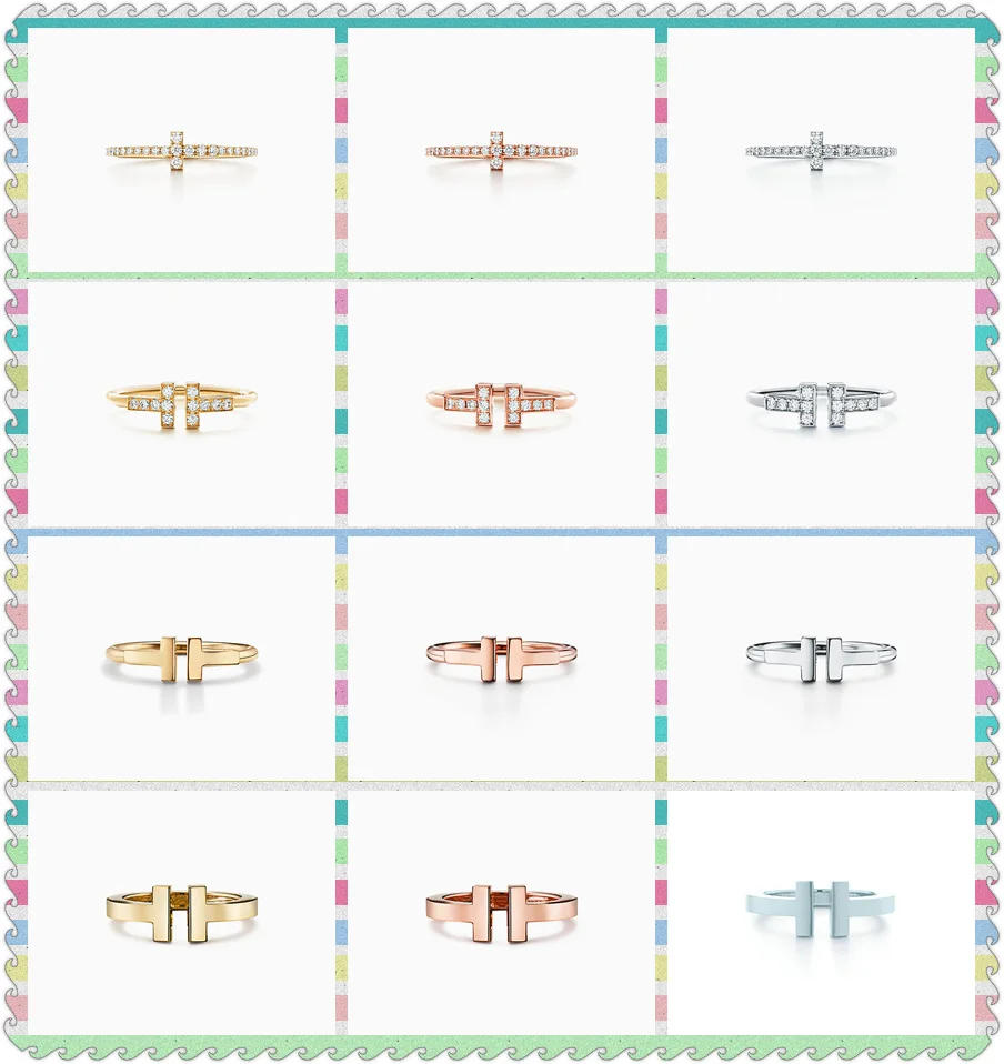 

SHINETUNG 1:1 S925 Sterling Silver Original High Quality Coil Square T Series Rings Women Elegant fashion Jewelry