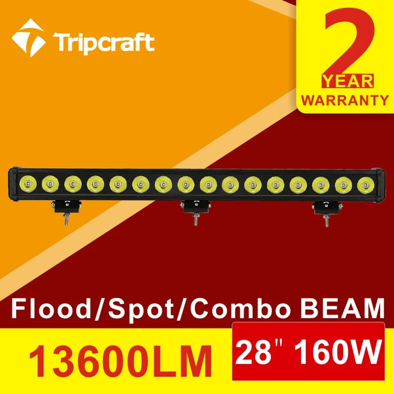 

28inch 160W LED Light Bar flood beam for Offroad trailer camper vehicle 4x4 ATV SUV LED driving lamp 12V 24V pick up heavy-duty