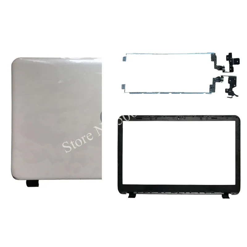 White B and Hinges Lcd задняя крышка/lcd передняя рамка/Петли для hp 15-r009ns 15-r010ns 15-r011ns 15-r012ns 15-r127nf 15-r128nf 15-r130nf 15-r132nf - Цвет: White B and Hinges