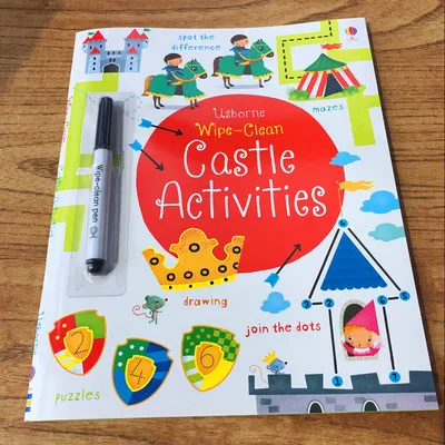Салфетка для детей чистый точка в горошек чертежные книги/дети детские английские книги для рисования для раннего развития игрушки - Цвет: castle