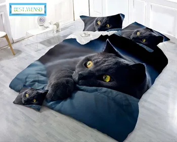 

BEST.WENSD Bedding for cartoon animals bedroom Soft Superfine fiber cat wolf Tiger duvet cover sets bedsheet king -jogo de cama
