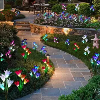 

Solar Lamp LED Simulated Flower Lamp for Insertion in Courtyard Lawn Lantern Outdoor Yard Garden Light Lighting Decoration