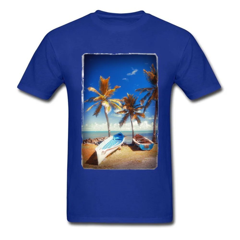 Boats and Palm_blue