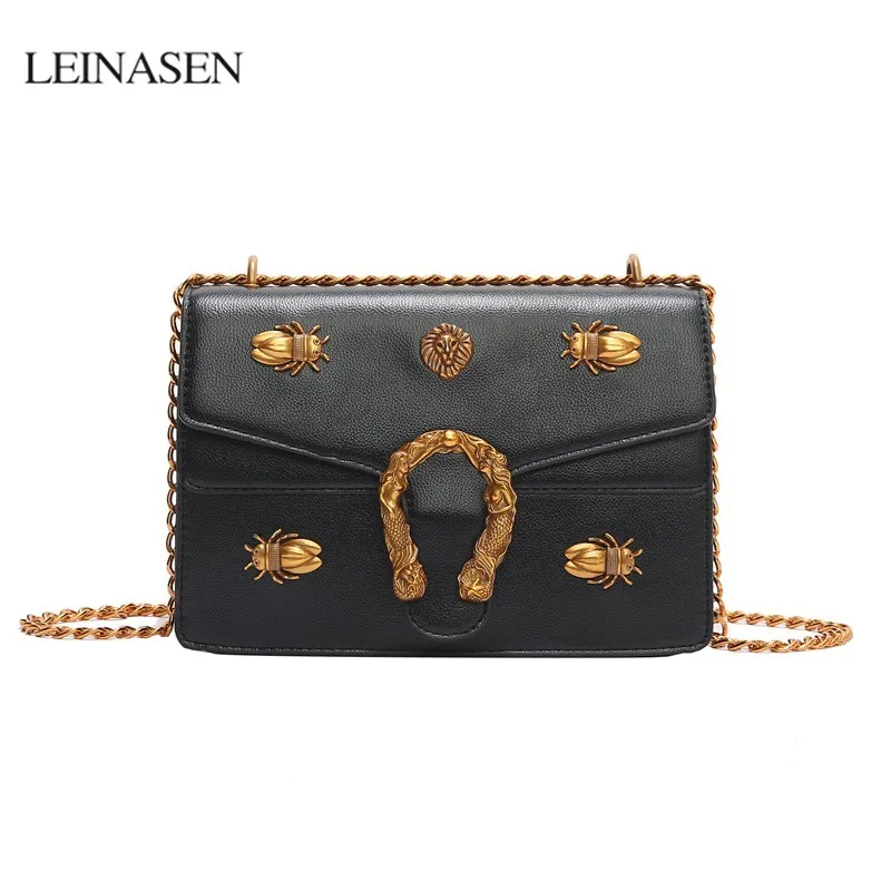 

Luxury Designer Chain Metal Shoulder Messenger Bag Fashion Casual Crossbody Bags Retro Flap Women Leather Handbags louis gg bag