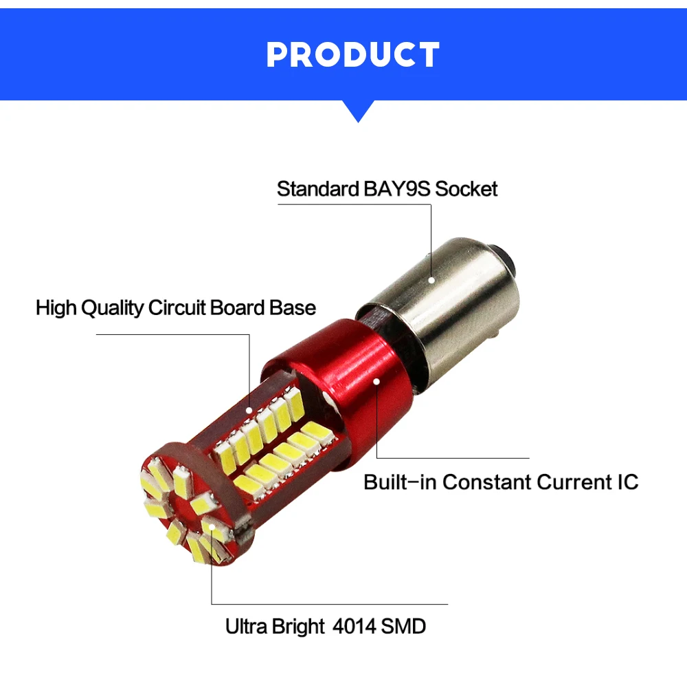 AEING 1 шт. 12 в супер яркий BAY9s H21W 433D 3014 57SMD без OBC/Canbus без ошибок светодиодный клин/индикатор/чтение/светильник номерного знака