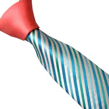 LAMMULIN мужские галстуки для костюма дизайн коралловый розовый Узел контрастный серебряный с зеленым/бирюзовым косой полосатый шейный платок, тонкий галстук 6 см