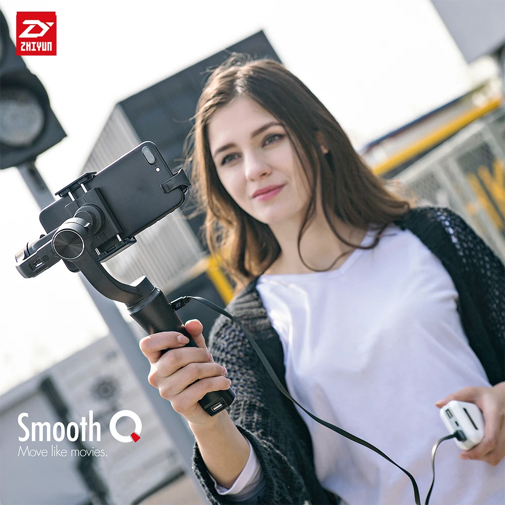 zhi yun Zhiyun Official Smooth Q 3-Axis Handheld Gimbal Stabilizer Phone Stabilizer for iPhone 8 X for Samsung Huawei Xiaomi