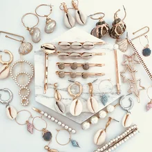 Jujia/Лидер продаж, летние женские головные уборы za, морская оболочка, украшение для волос, заколка с жемчужиной, заколки для волос для девочек, аксессуары