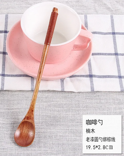 1 шт. длинная ручка кофейная ложка креативная твердая деревянная посуда мешалка молочный чай Молочный мед деревянные ложки, кухонные принадлежности - Цвет: 07