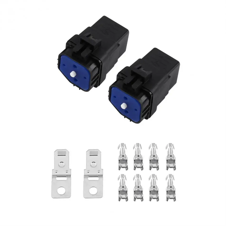 2 Sets Auto Relay and Relay Holder Waterproof Integrated 12v 40A 4pin