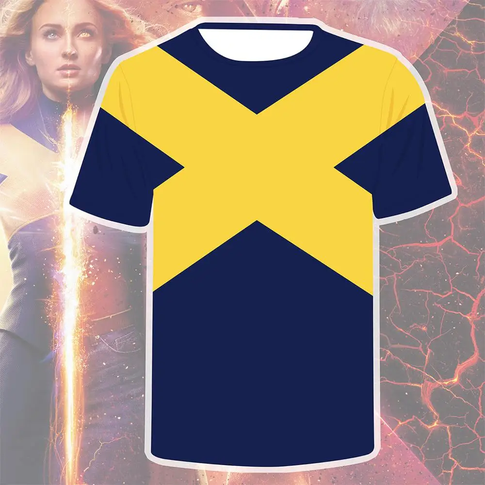 Футболка X Men Dark Phoenix костюм для косплея женская и мужская футболка супергероя