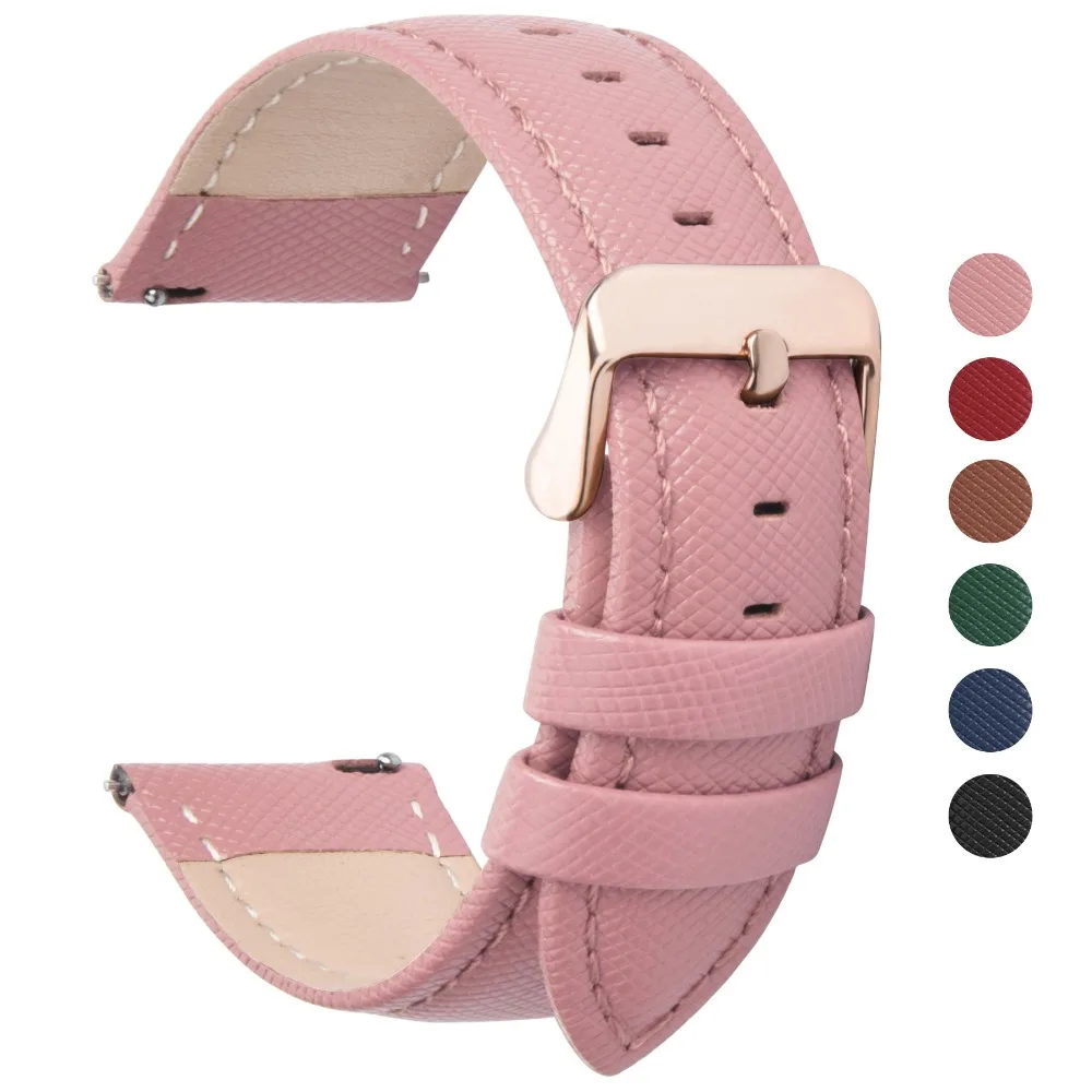Quick Release Leather Watch Band Watch Accessories , 6 Colors 6 