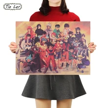 TIE LER коллекция японских персонажей аниме плакат классический мультфильм крафт бумага декоративные картины наклейки на стену 50*35 см