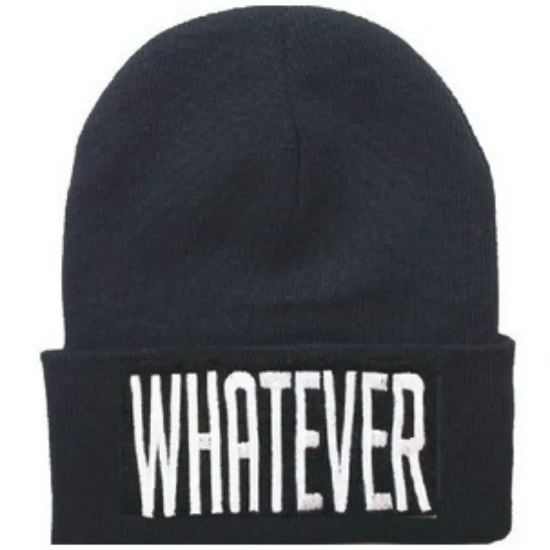 

Men and Women's WHATEVER Letter Embroidery Outdoor Hip Hop Knitted Wool Hat Europe and The United States Ski Cap RX063