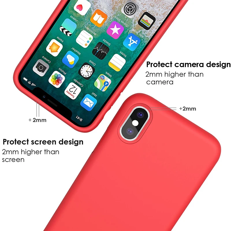 

Luxury Liquid Silicone Case For iPhone X 7 8 6 6S Plus Mobile Phone Case For Apple iPhone XR XS Max 7 8 6 6s Soft Back Cover