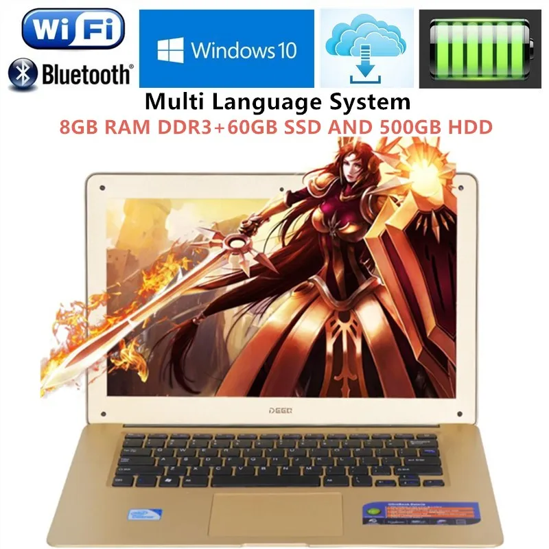 1920x1080P FHD Screen 8GB font b RAM b font 60GB SSD 500GB HDD Ultrabook font b