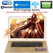1920x1080P FHD Screen 8GB RAM+60GB SSD+500GB HDD Ultrabook Laptop Intel Pentium N3520 Duad Core 2.16GHz USB 3.0 Port on for SALE