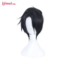 L-email парик Yakusoku no Neverland 81194 Ray Косплей парики короткие черные термостойкие синтетические волосы Perucas Косплей парик