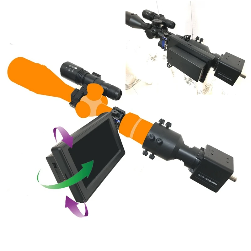 

Rotatable Riflescope Add on LCD Night Vision Scope Device with 850nm Infrared Flashlight Hunting Discovery Optics Scope