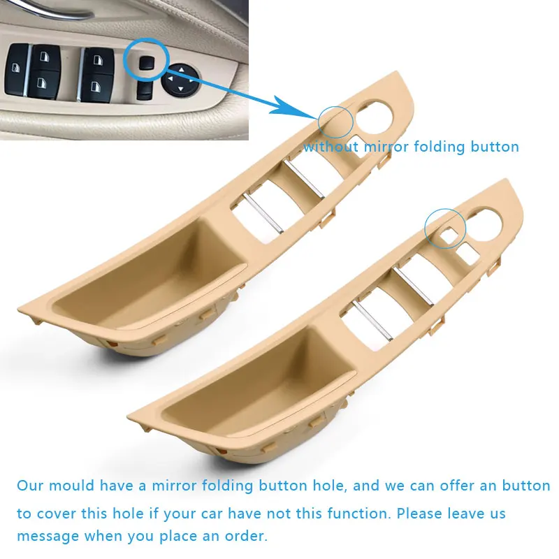 RHD правая рука драйвер межкомнатных дверей бежевый подлокотник кожаный тянуть ручки набор для BMW 5 серии F10 520 523 525 528 530 535