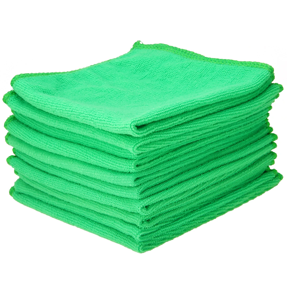 10 Pcs Microfiber Washcloth Auto Car Care Cleaning Towels Soft Cloths Green nEW