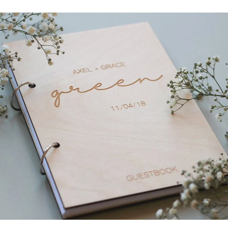 

Promotion Rustic Wedding Guest Book Wooden Guestbook Wedding Album Custom Guest Book Signature Idea