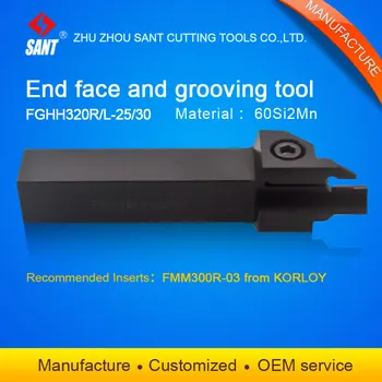 

Zhuzhou Sant cnc cutting tools Grooving tool holder FGHH320R-25/30 with Korloy inserts FMM300R-03 selling hot in abroad