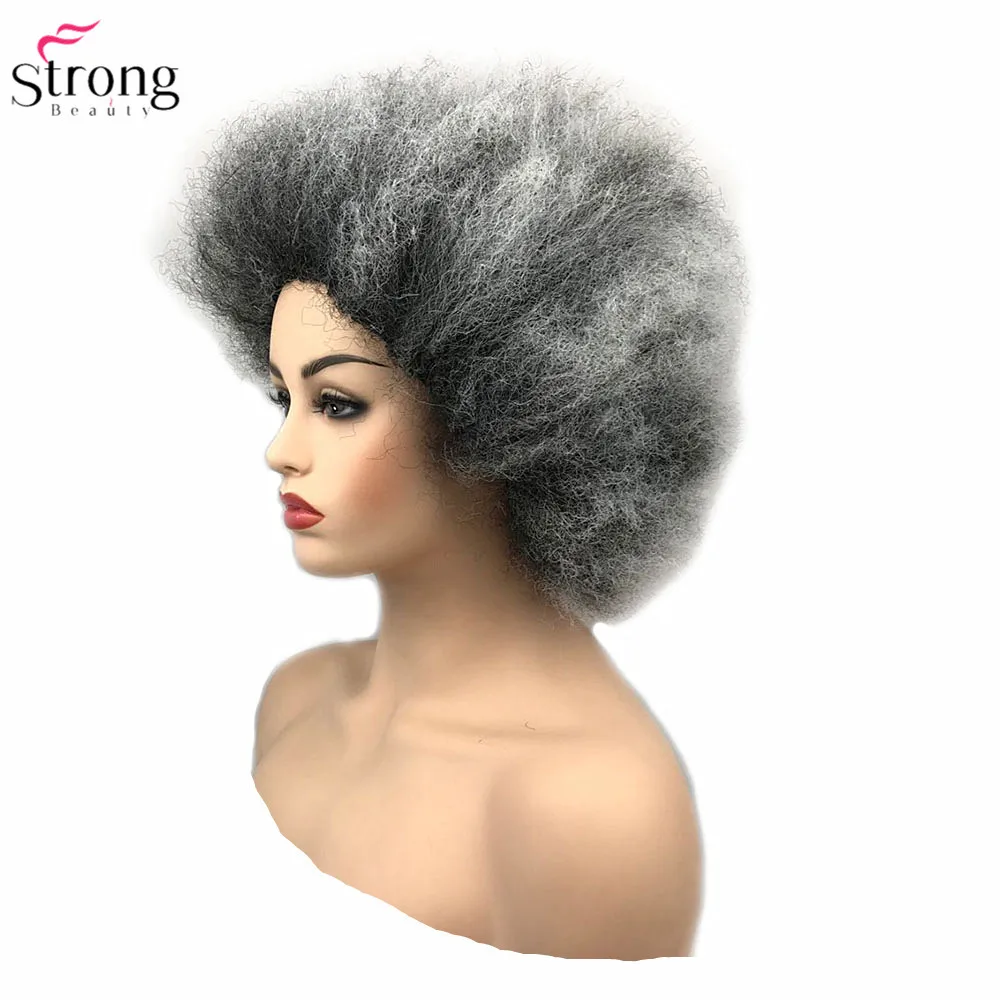 StrongBeauty Jumbo афро парик синтетические волосы розовый/желтый Клоунский парик косплей Хэллоуин