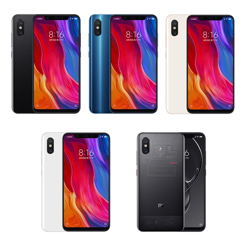 Глобальная ПЗУ Xiaomi Mi 8 6 Гб 64 мобильные телефоны Snapdragon 845 Octa Core 21 "AMOLED Полный экран