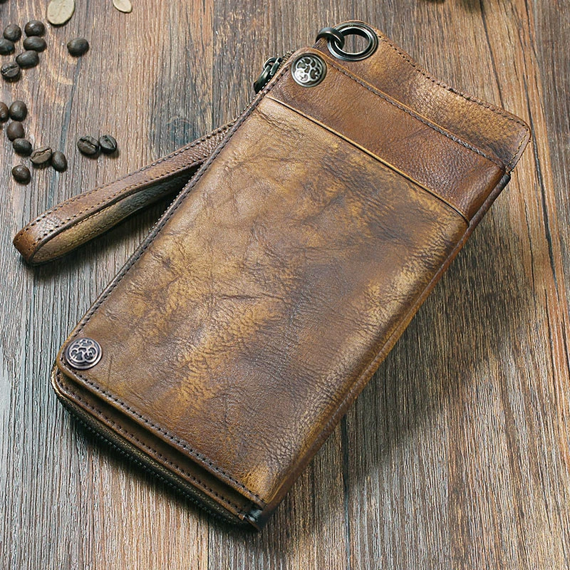 Мужской кошелек из натуральной кожи с отделением для карт|wallet card holder|mens purse longmen |