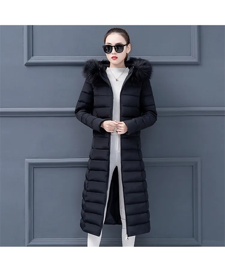 Модное зимнее женское пальто, новинка, корейский стиль, плюс размер, хлопок, женский пуховик, парка, теплый, искусственный мех, воротник с капюшоном, Женское пальто, 4XL