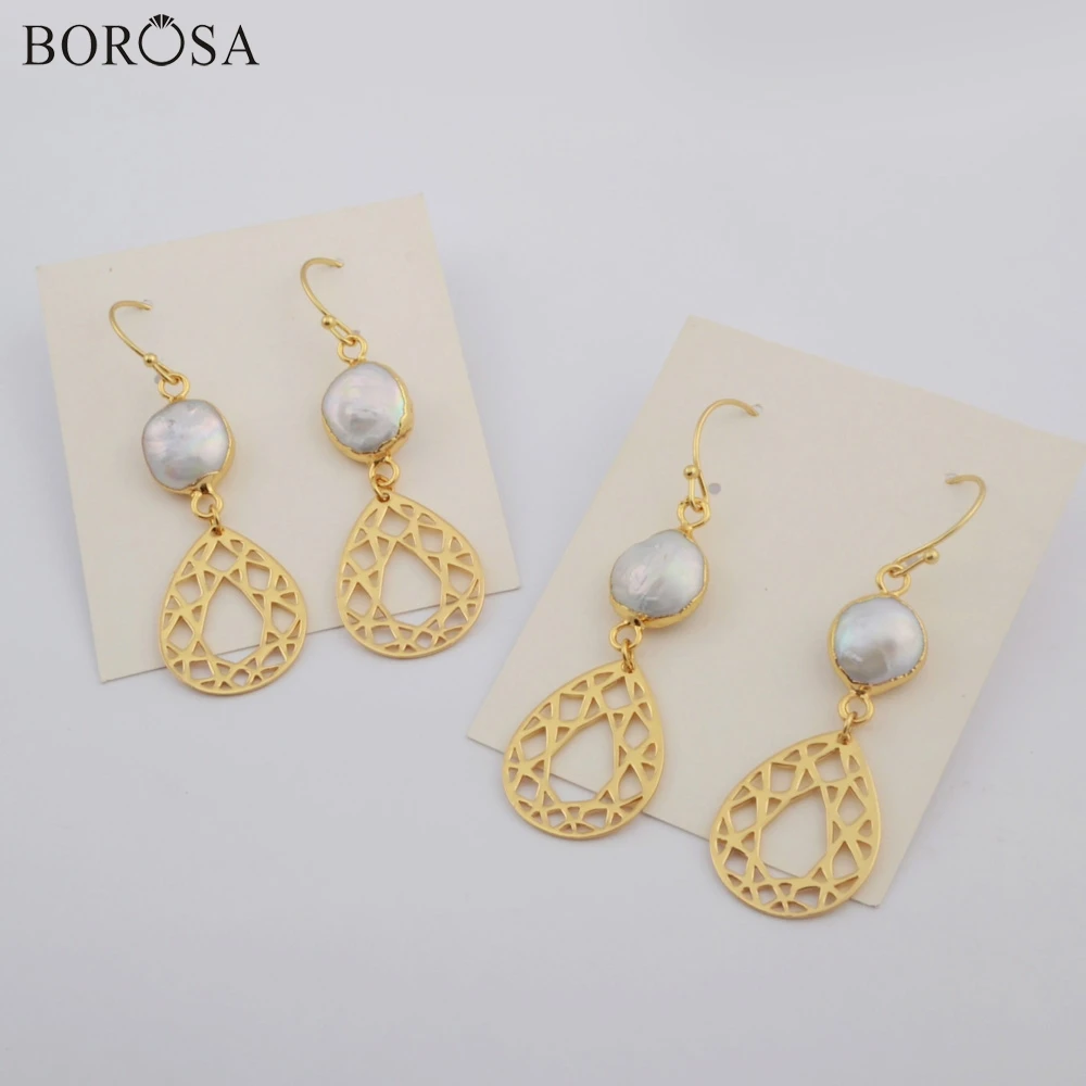BOROSA 5/10 пар золотой цвет натуральный пресноводный жемчуг ювелирные изделия