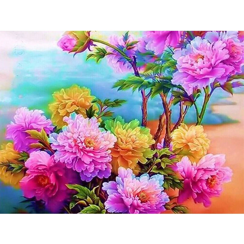 Пион цветок 3D Diy Алмазная картина вышивка крестиком комплект вышивки искусство