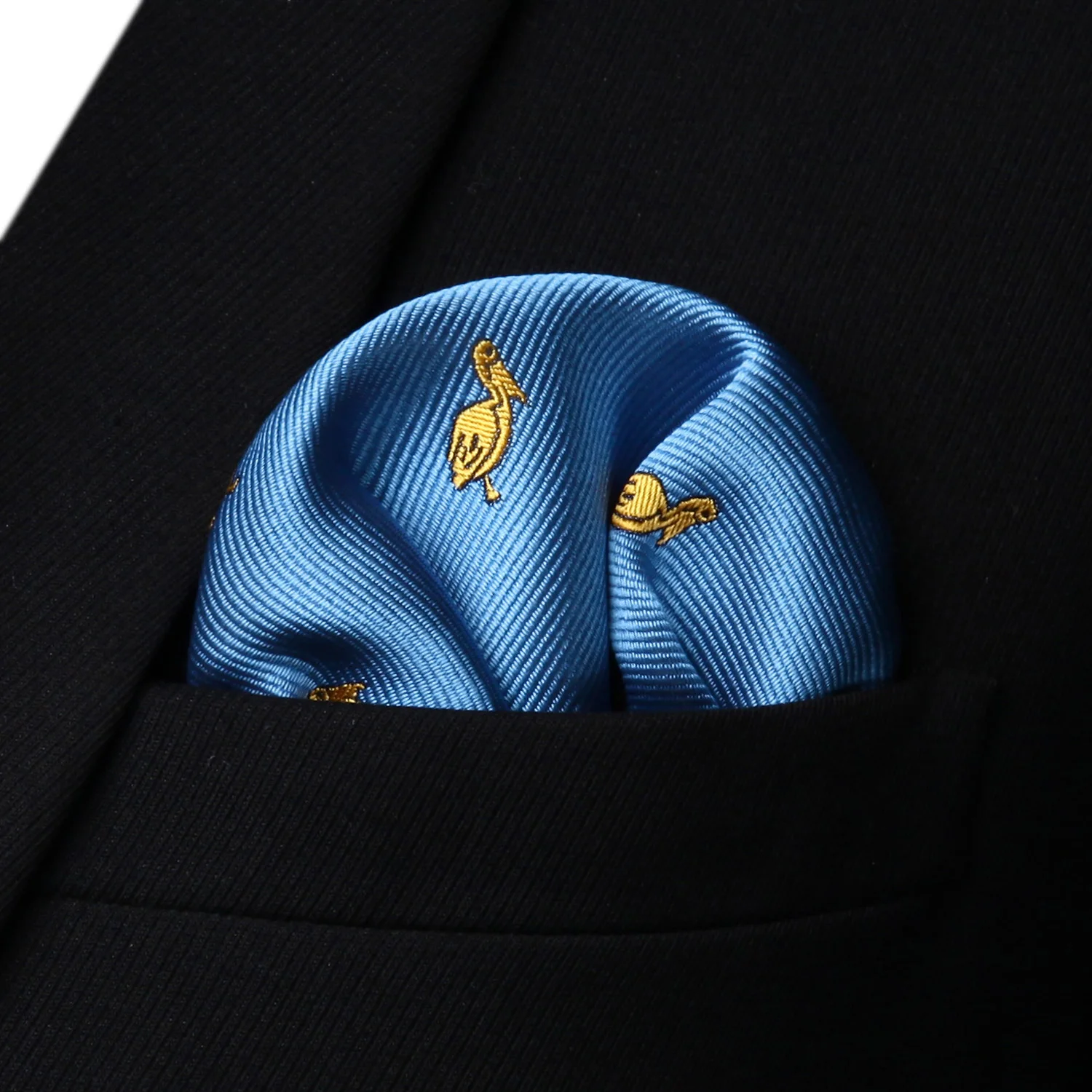  BGA03BS Animal Pattern Light Blue Wedding Bowtie Men Silk Self Bow Tie handkerchief set