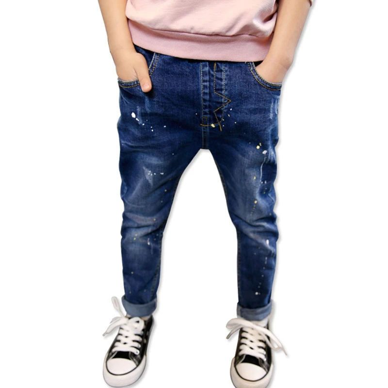 Штаны для мальчиков весенне-осенние джинсы детские повседневные джинсовые брюки для мальчиков-подростков детские повседневные штаны подходит для детей от 5 до 14 лет