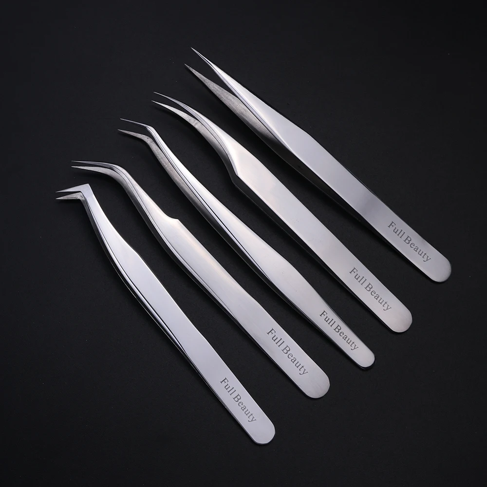 

1pcs Stainless Steel Eyelash Flower Tweezers Curling Eyelash Lash Curler Extension Precision Tool Curved Straight Clip JIU01-05