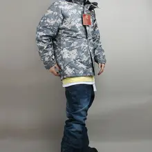 New premium "southplay" Зимний сезон Водонепроницаемый 10,000 мм потепление(светлый хаки Военная Униформа куртка+ джинсовые штаны) Наборы для ухода за кожей