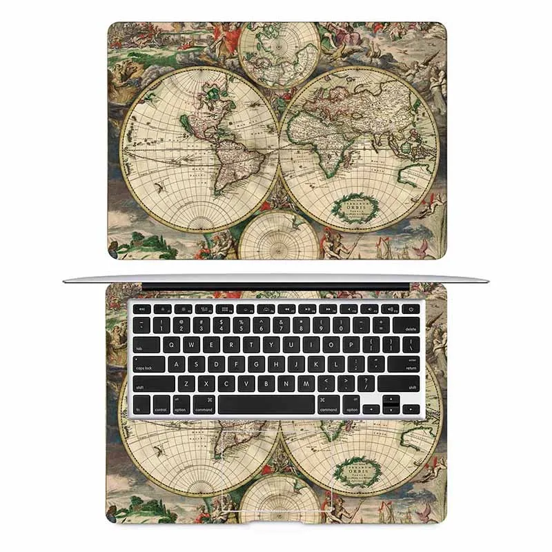 Винтаж карта мира наклейка для ноутбука Apple на MacBook Pro Air retina 11 12 13 15 дюймов Mac Book