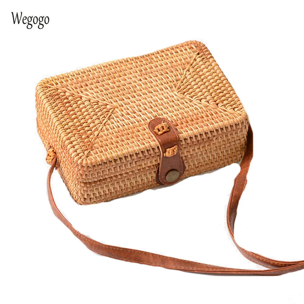 

2018 Round Straw Bags Women Summer Rattan Bag Woven Beach Cross Body Shoulder Messsenger Bag Circle Square Bohemia Handbag