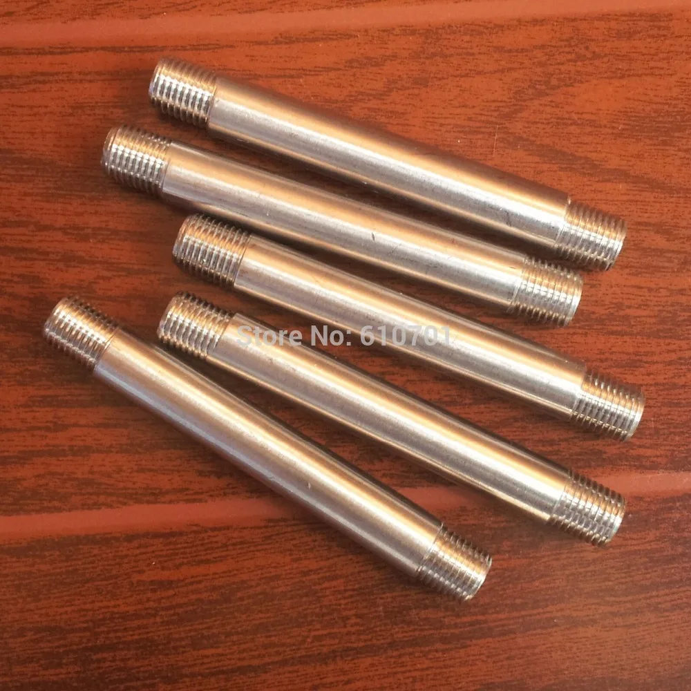 5PCS 1/4" Male x 1/4"Male Stainless Steel SS304 BSP Threaded Pipe Fitting 100mm 