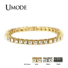 UMODE, женские модные роскошные браслеты, Femme, хип-хоп, мужской Теннисный браслет, циркониевая цепочка, кнопка, ювелирная повязка, heren UB0139