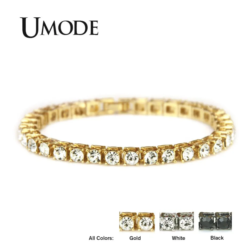 UMODE النساء الأزياء الفاخرة أساور فام الهيب هوب رجل سوار للتنس زركونيا سلسلة المفاجئة مجوهرات على شكل زر شارة heren UB0139