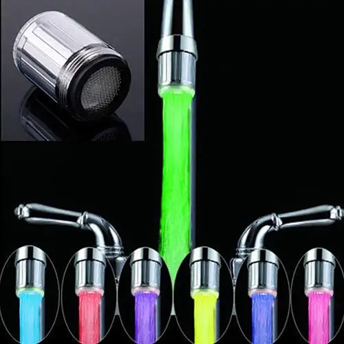 

7 Colors RGB Colorful LED Light Shower Tap Bathroom Spraying Head Water Faucet