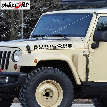 

2pcs Rubicon Punisher Edition Decals Car Hood Sticker Auto Engine Cover Decor Stickers Skull Graphics For Jeep Wrangler