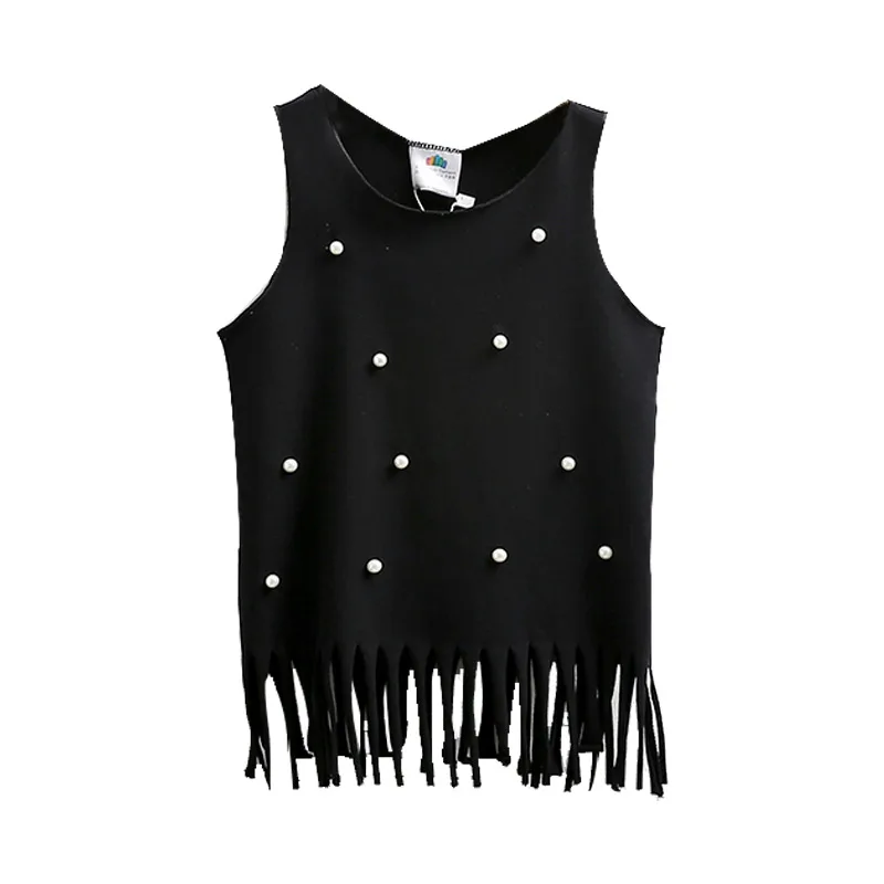 Child Kid Girl's Summer T Shirts Baby Girl Sleeveless Tassels Fashion