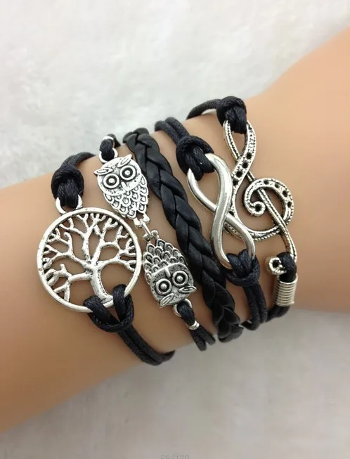 

1pc infinity bracelet handmade jewerlly bracelet metal charm pendant bracelet 1732 Min order 10$