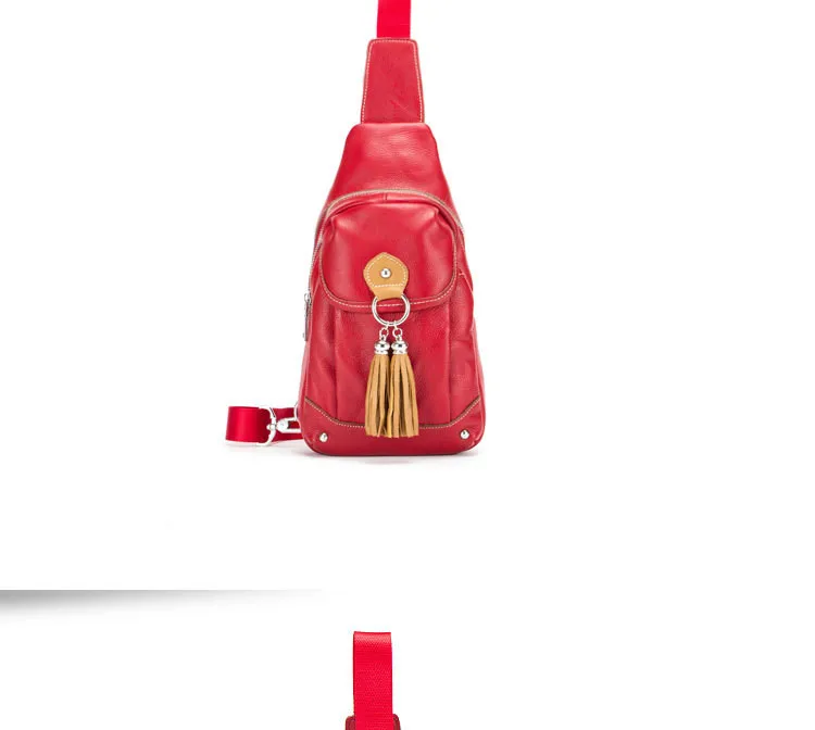 Verão e Outono Couro para Mulheres Bolsas de Moda Novo Genuíno Peito Bolsa Borla Mensageiro Casual Packs 2020 10 Cheap Bolsas de mão