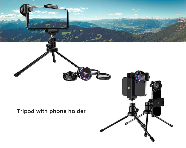4 K HD смартфон комплект объективов: камера фото цифровой фильтр CPL& Starlight& штатив+ удивительный рыбий глаз и широкоугольный и макрообъектив линзы