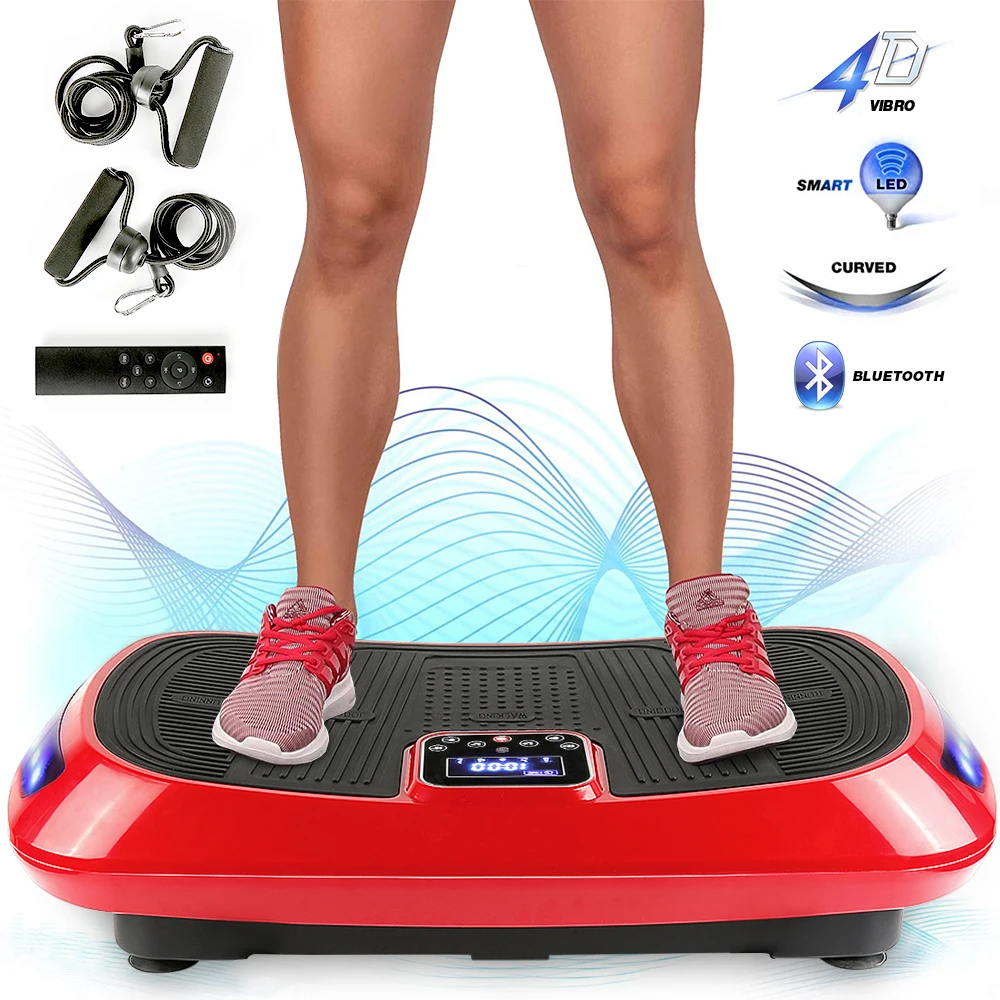 

Fitness Slimm Vibration Machine Muscle Trainer Platform vibranter Exercise Body Shaper with Resistance Bands+ Light strip HWC