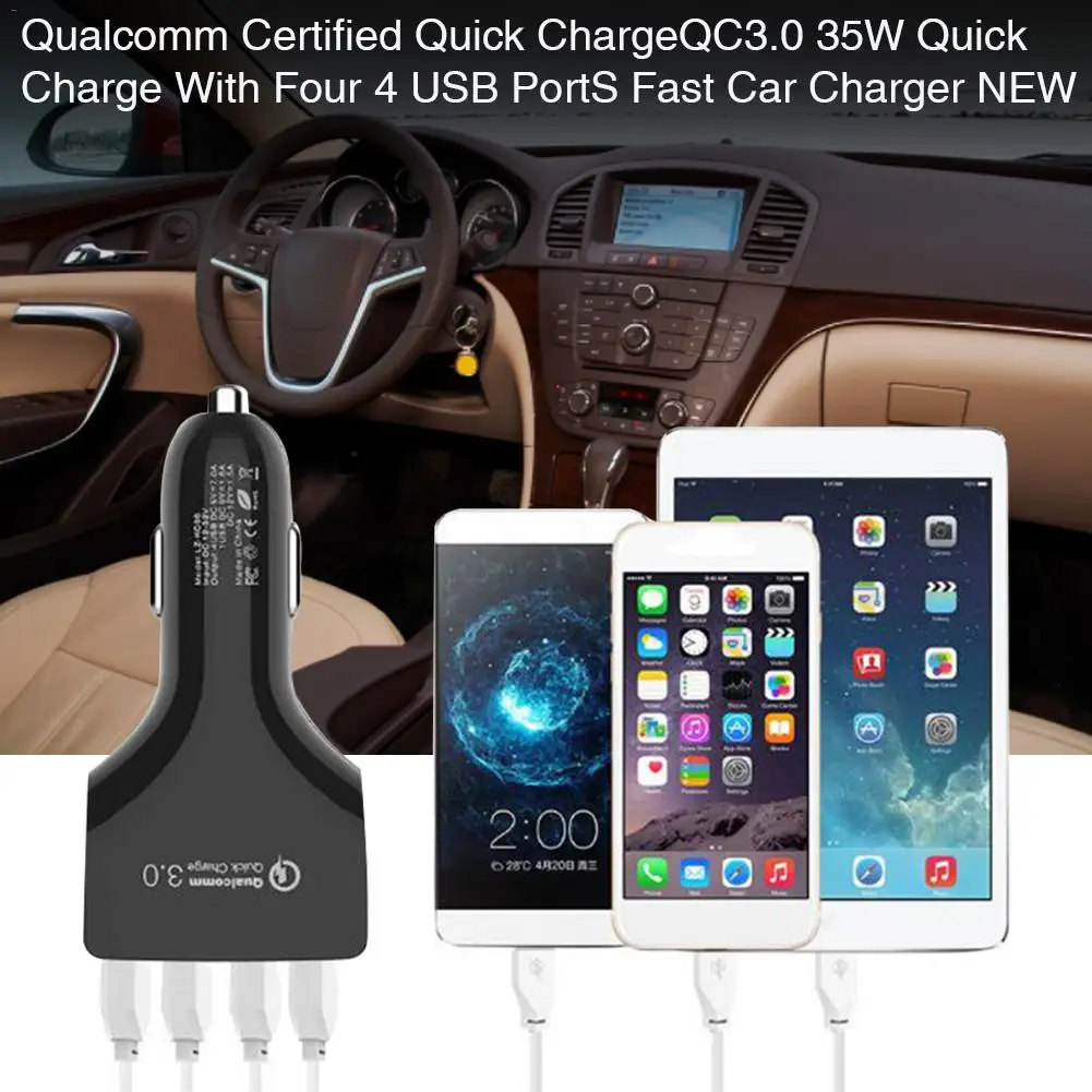 4 USB Автомобильное зарядное устройство многофункциональное 1 для QC 3 0 быстрое